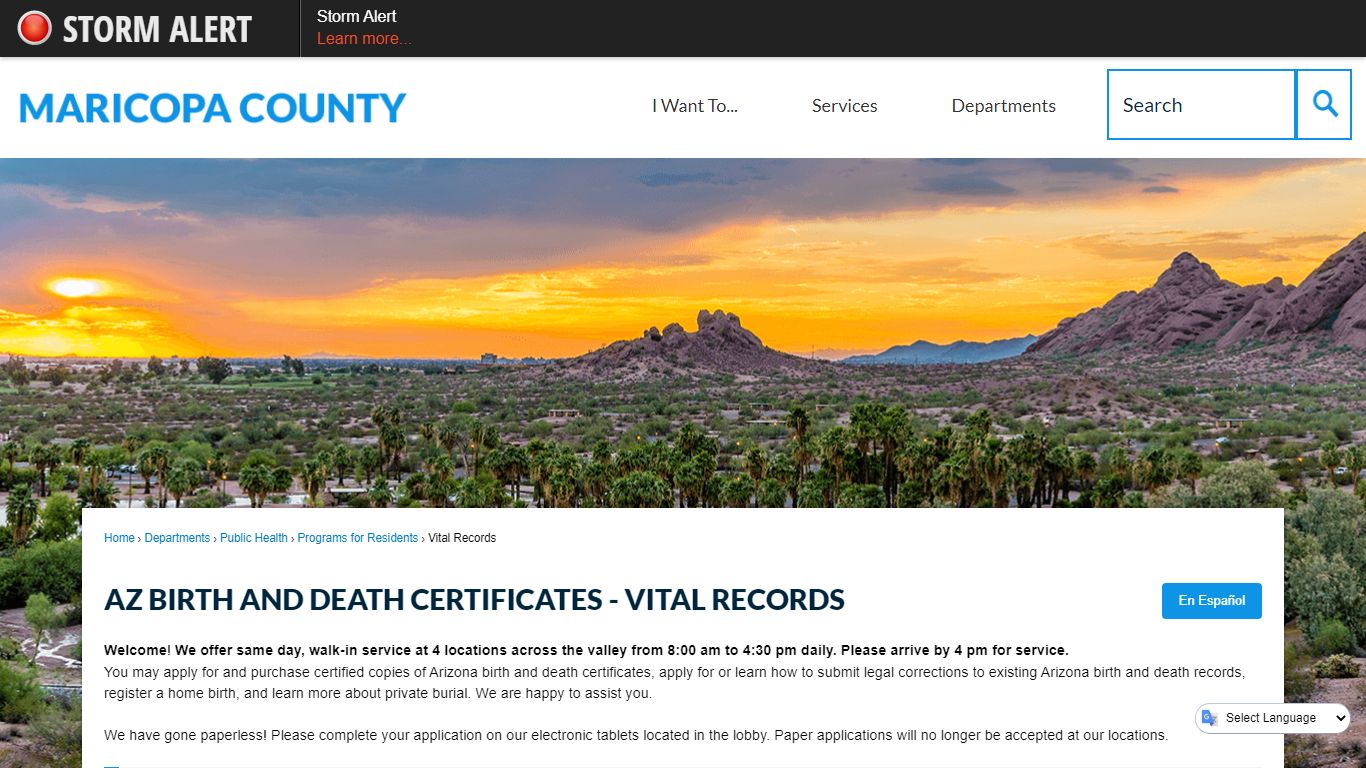 AZ Birth and Death Certificates - Vital Records | Maricopa County, AZ